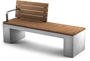 Negev Wooden Bench with Backrest