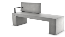 Negev bench with backrest and armrest