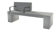 Negev bench with backrest and 2 armrest