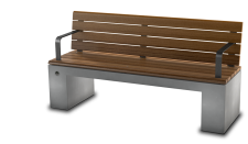 Wooden Negev bench with backrest